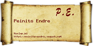 Peinits Endre névjegykártya